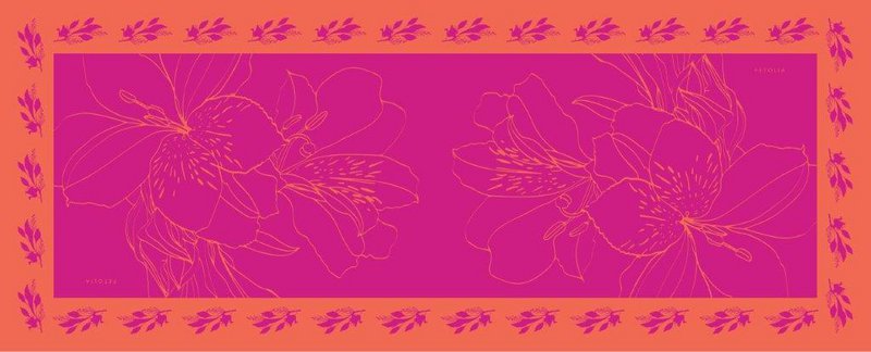 Le Magnifique foulard Alstroemeria 100% soie 180*75cm