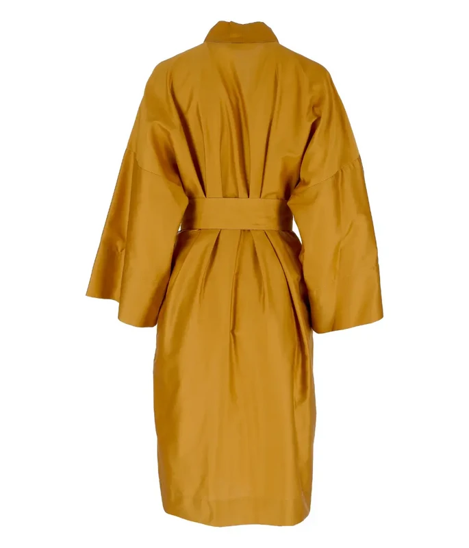 Satin kimono badekåbe Solid Antique Gold