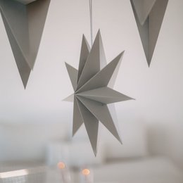 Paper stars set of 3 gray (PU = 6 sets)