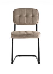 Speisesaalstühle 2 Flexa - Beige - Metalpoot - Velvet