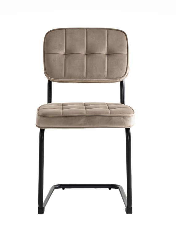 Speisesaalstühle 2 Flexa - Beige - Metalpoot - Velvet