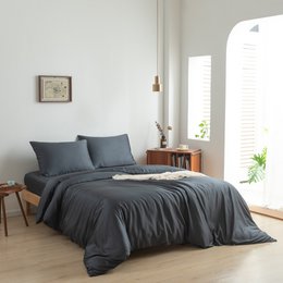 Dunkelblauer Bambus-Bettbezug Premium – 400TC Tanboocel – 100 % Bambus – Space Blue