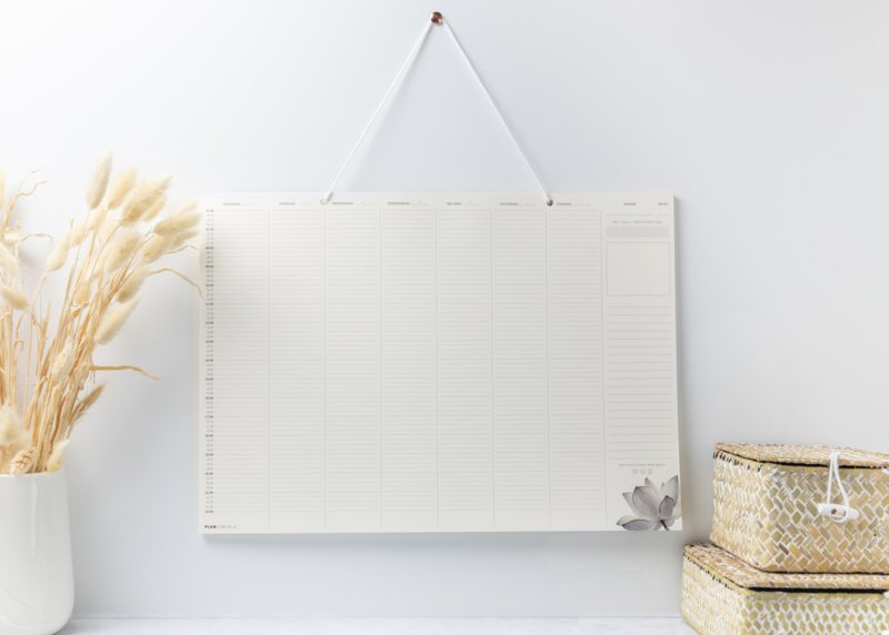 Prikkelarme A3 weekplanner / deskplanner 'Lotus' schrijfblok