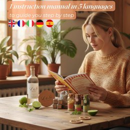 L&G - Arrangeret Rom Box “Sweet Rom” | Hjemmelavet romfremstillingssæt med naturlige krydderier | 3 hætteglas med eksotisk smag + isterninger + glasbrikker | Mors dags gaveidé