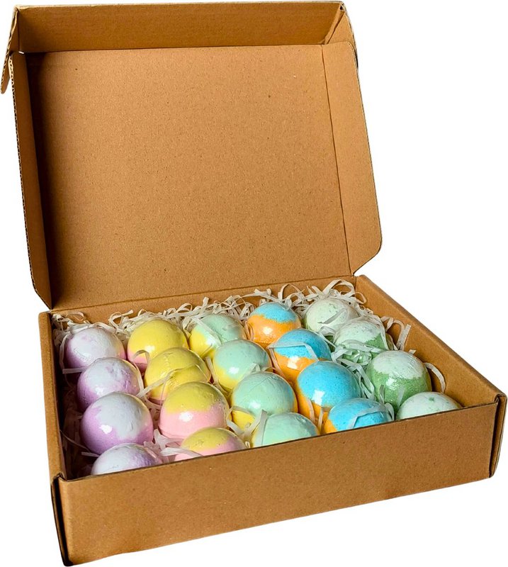 Bombas de baño - Set de 20 piezas - 5 aromas diferentes - Rosas, Jazmín, Lavanda, Jengibre y Árbol de Té