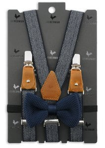 Sir Redman Kinderbretels combipack Visgraatpatroon blauw