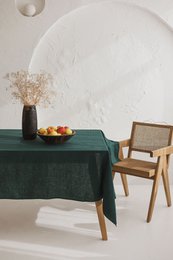 Åndbar og allergivenlig linneddug i mørkegrøn
