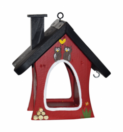 Vogelvilla - Futterhaus "Waldhütte Rendezvous" hängend