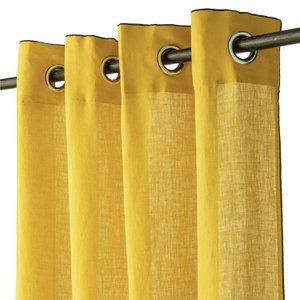CURTAIN 140X280 100% WASHED LINEN LIGHT YELLOW