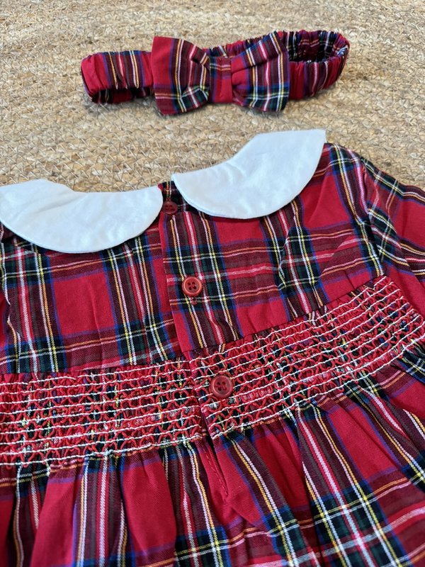 Merry Plaid Christmas Dress + pandebånd