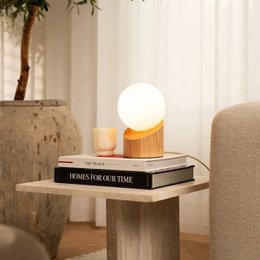 Quin Light Brown Wooden Lamp