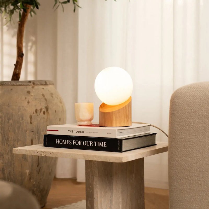 Quin Light Brown Wooden Lamp