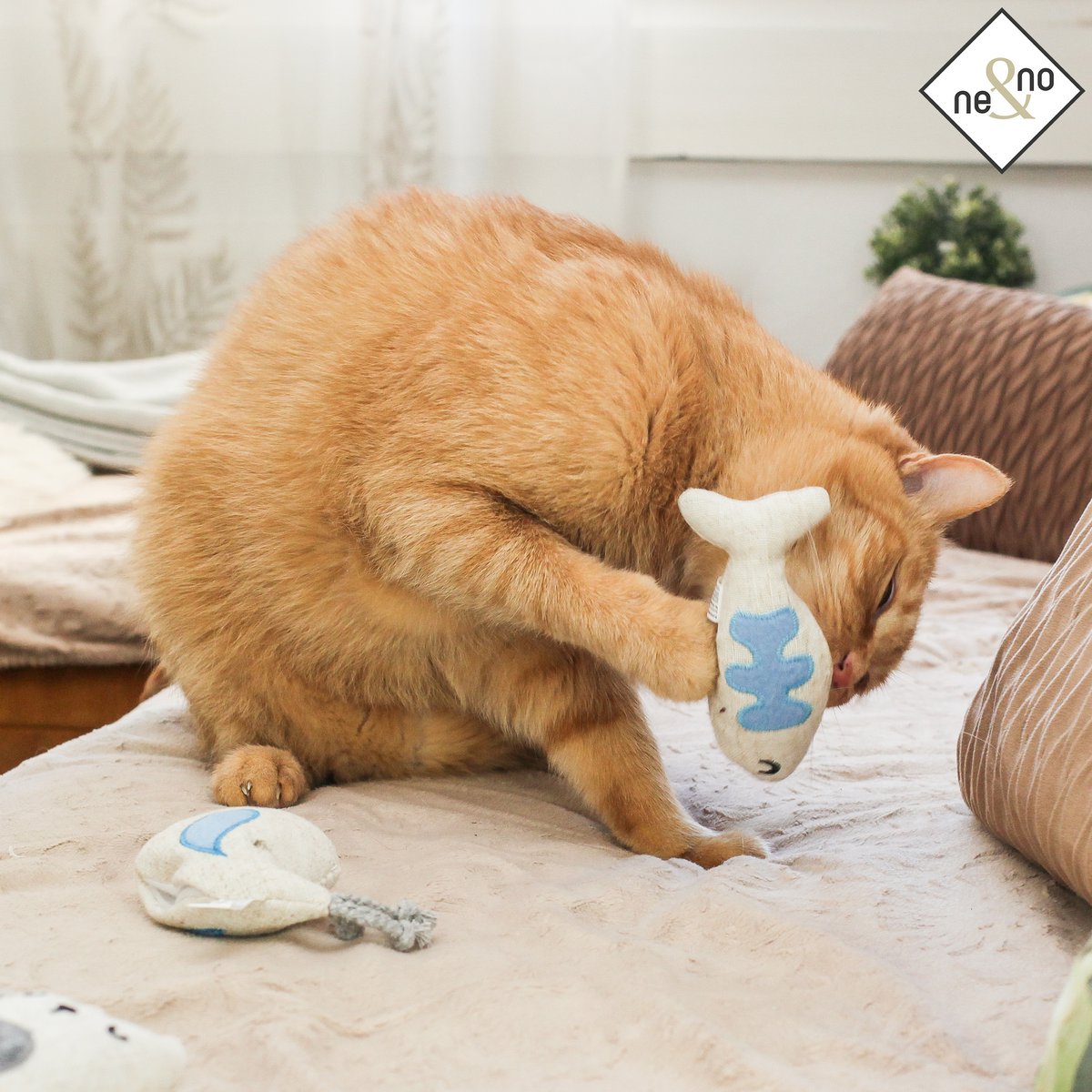 Ne & No® cat toys with valerian, 3 -series set play animals with 9 Baldian bag (1.5g each), refillable, can be reinstated