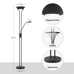 Home Sweet Home R7s + G9 LED Uplight Floor Lamp - Modern Black