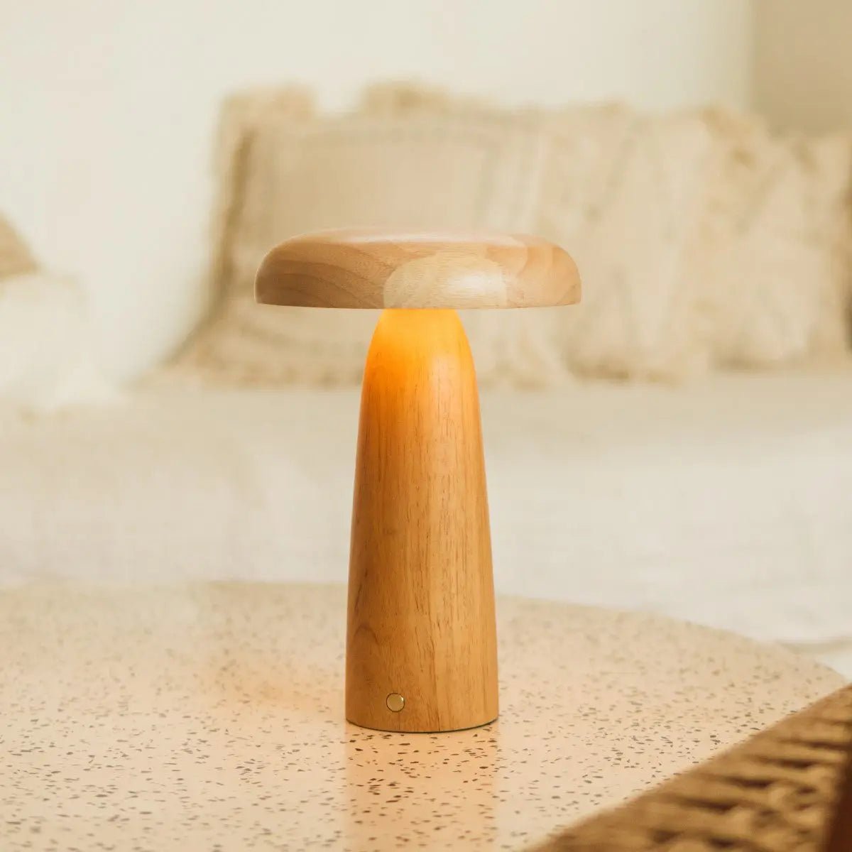 Lampe de table rechargeable en bois marron clair Lennart