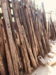 Vintage stool reclaimed teak 50 cm
