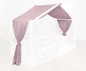 tiSsi® Baldachin Musselin für Hausbetten 90x200 cm altrosa