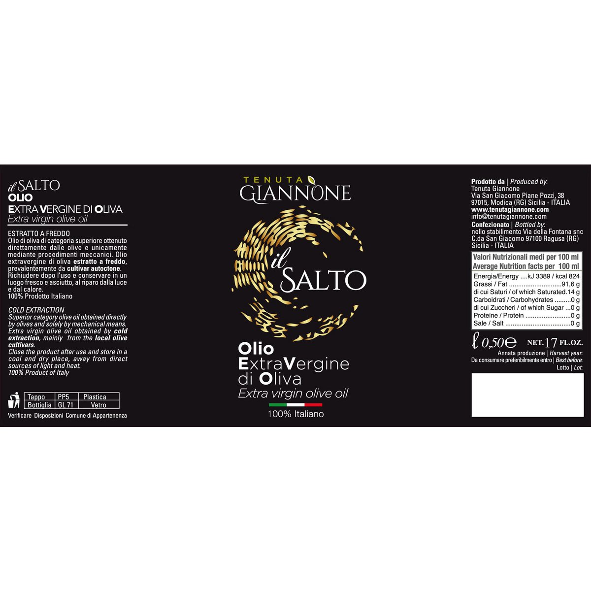 ITALIA | SICILIA | Extra Virgin Olive Oil - il SALTO | 500 ml