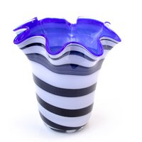 Glasvase „Zebra Collection“ – Blau – Höhe 20 cm – ø 19 cm
