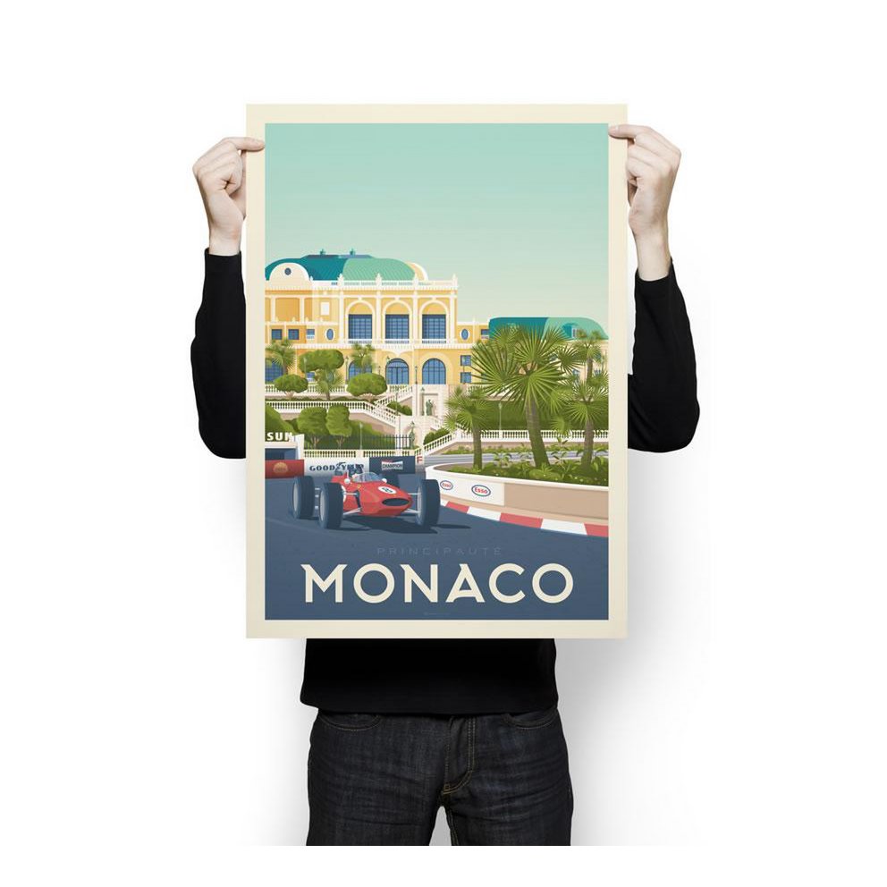 Monaco Vintage Poster | Plakatstadt Monaco Côte d'Azur Frankreich