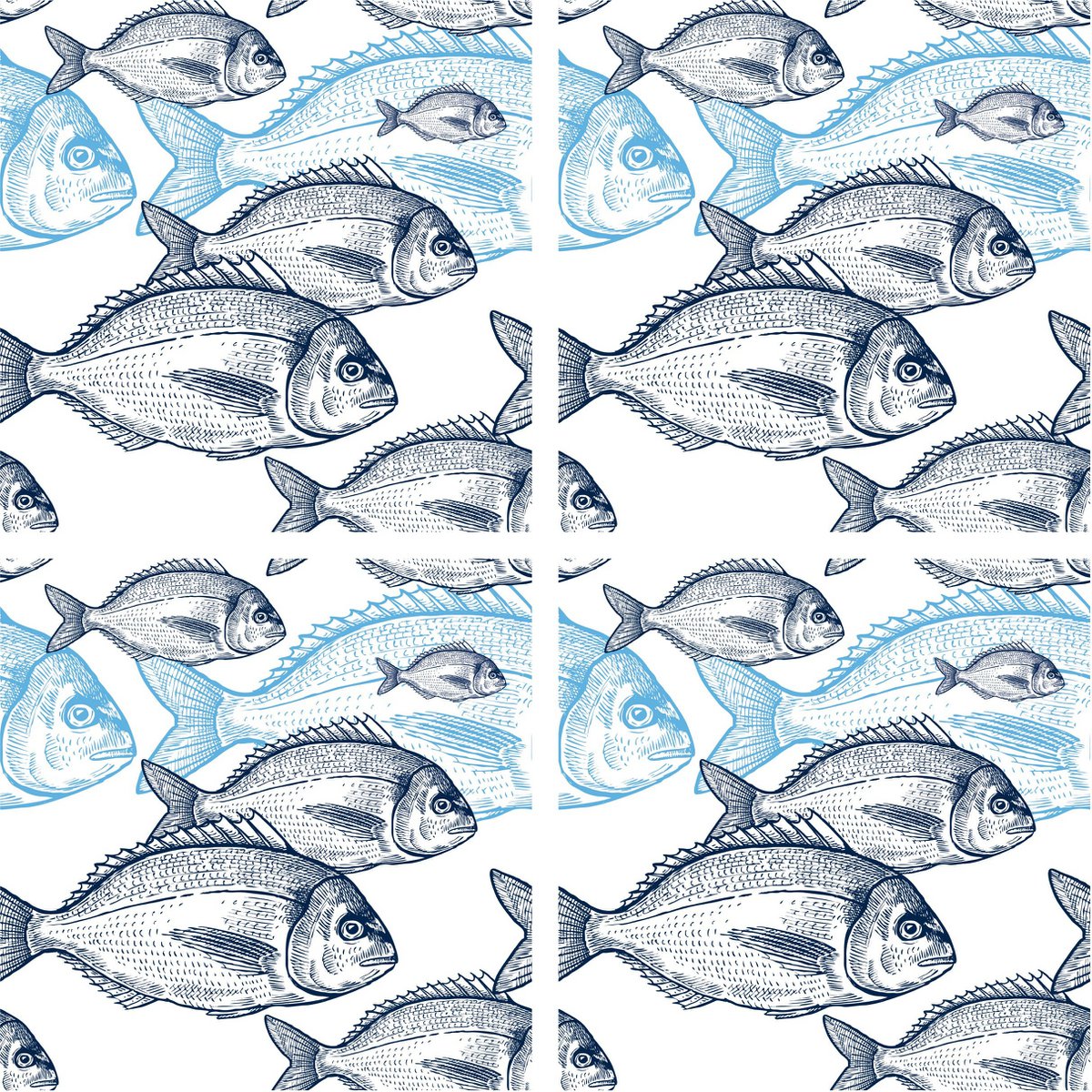 Stone Coaster Set - Fish School