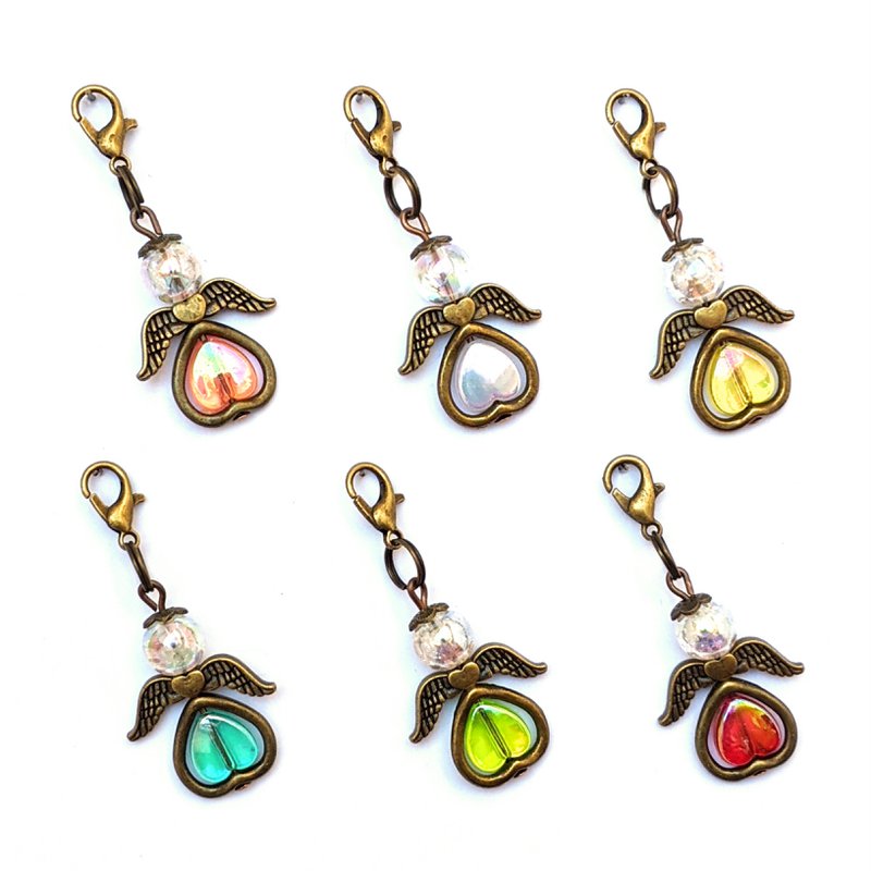 Schutzengel „Valentina“ Schlüsselanhänger, 6er-Set, bronzefarben