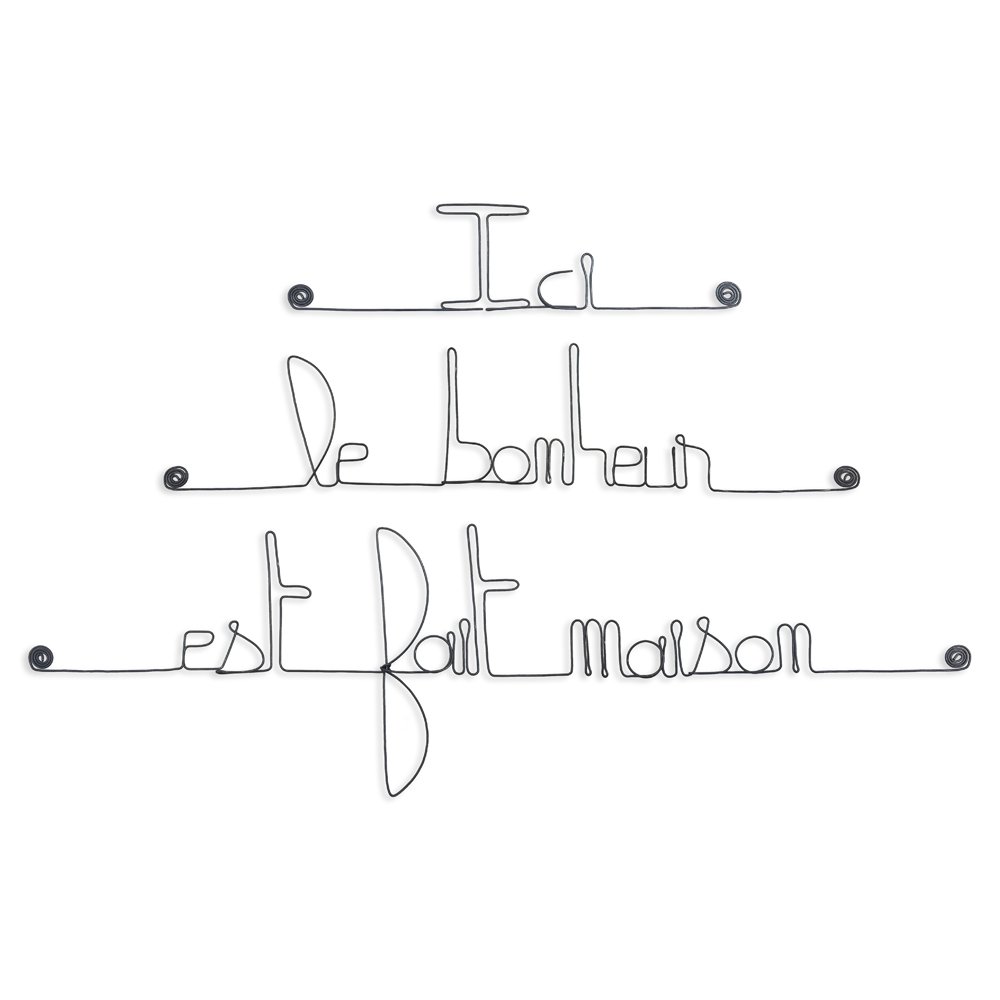 Metal Wall Decoration Quote "Here happiness is homemade" - to pin - Wall Jewelry