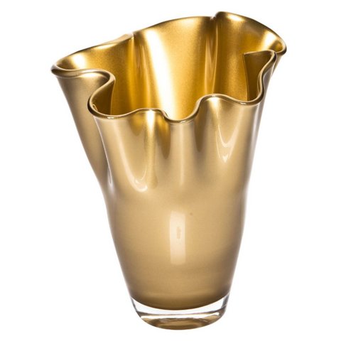 Vase glass wavy gold metallic glass vase table vase 21 x 21 x 30 cm