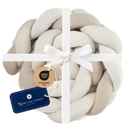 Beige trio braided bed bumper knitted XL