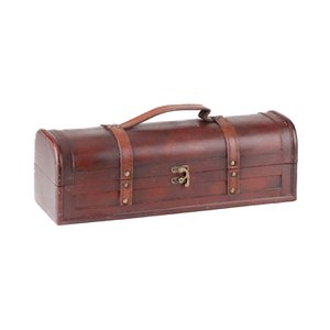 + WD WINE BOTTLE BOX DARK BRWN 36CM