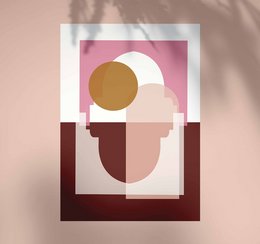 A3 Poster - Marrakesch Sonnenaufgang - Terrakotta / Pink