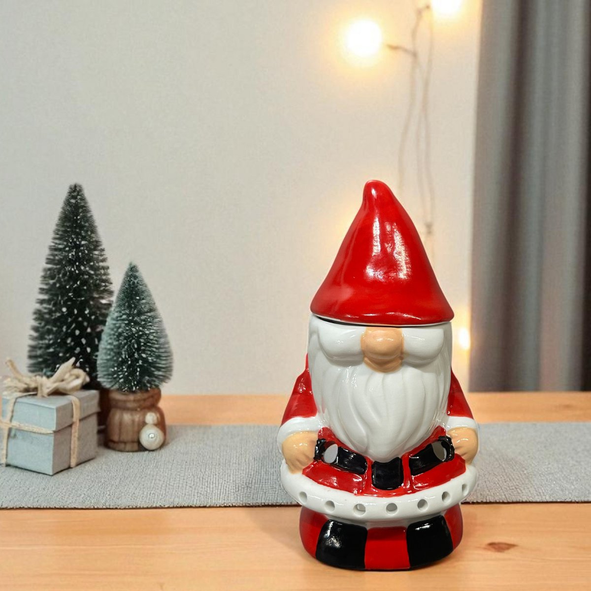 Burnt-Santa Claus Ceramic Santa Claus-Essentialöle, Wachse & Parfums-16 cm-artisanale Weihnachtsdekoration Festive Atmosphäre und Kokonation