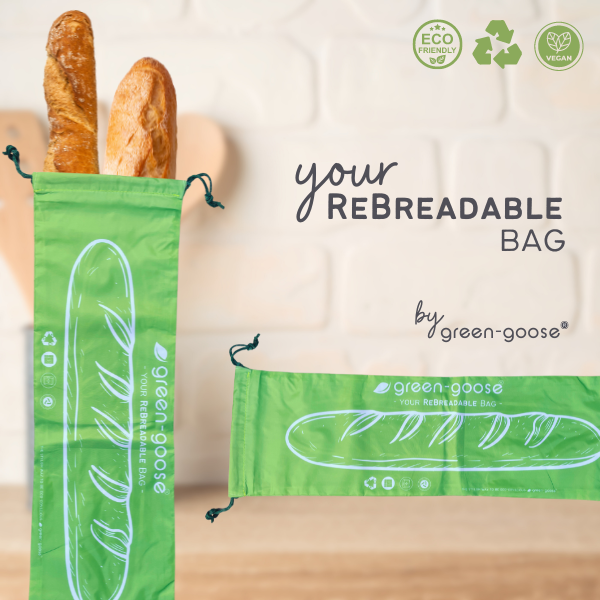 Green-Goose Borsa per baguette riutilizzabile in rPet - 70x21 cm