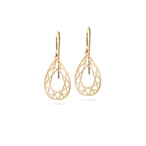 Oorbellen "Diamondcut druppel" | verguld