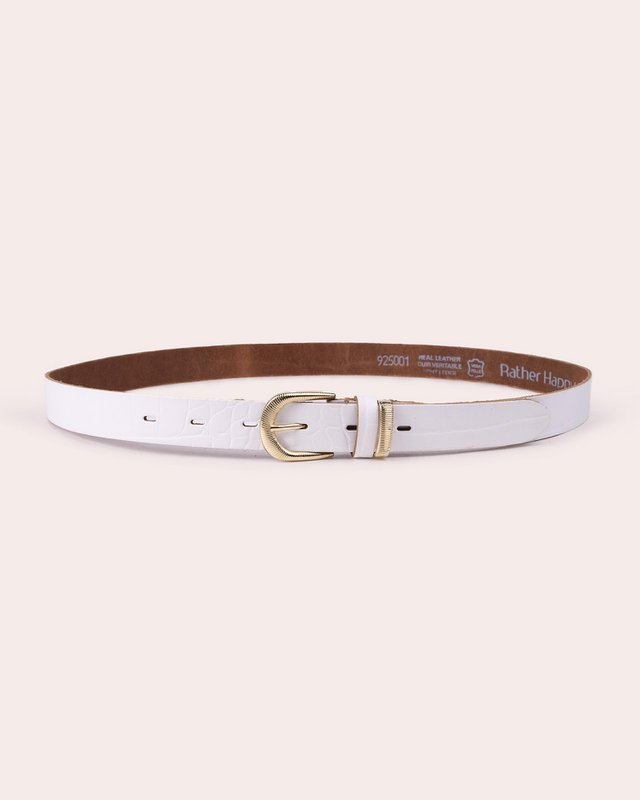 SOL | Cintura in pelle effetto coccodrillo con elegante fibbia dorata