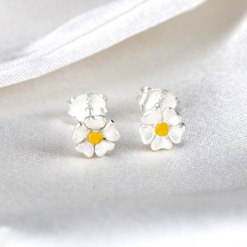 Mini-oorknopjes met boterbloem - 925 sterling zilver - OHR925-44