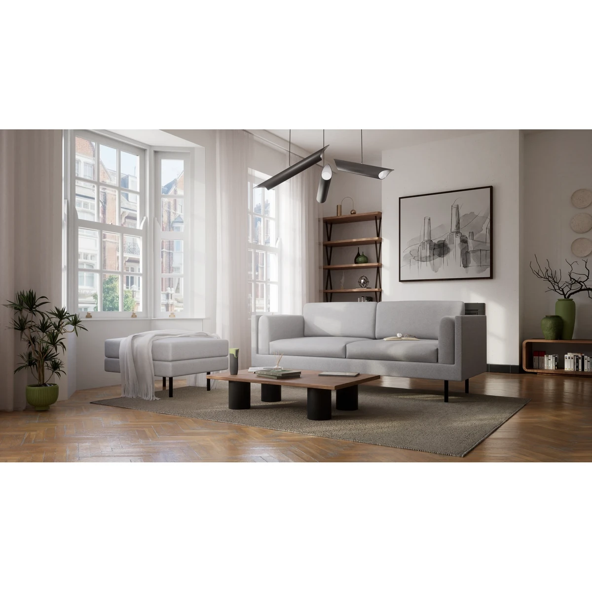3-Seater Sofa CHELSEA - Silver