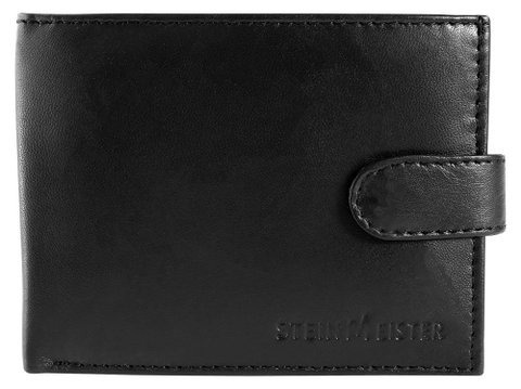 SteinMeister herenportemonnee gemaakt van echt leer. Formaat 11 x 8 cm.