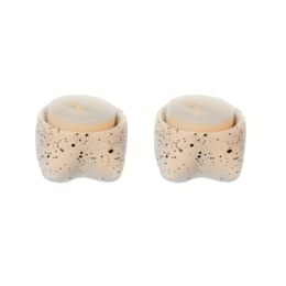LOT DE 2 BOUGEOIRS TITS BLANC PETIT FORMAT HF