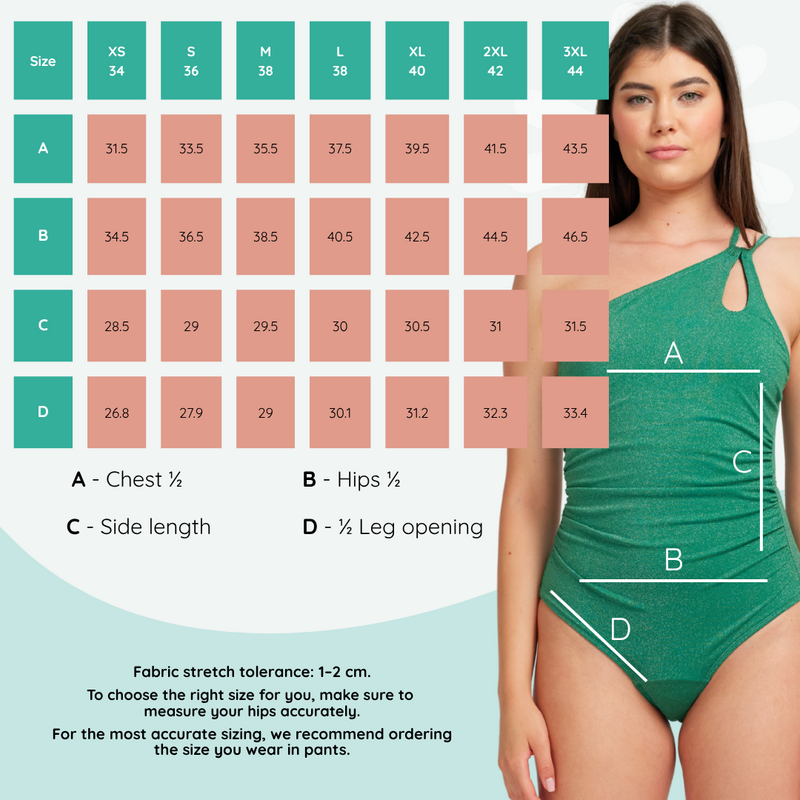Femieko Eva reutilizable traje de baño menstrual: absorción moderada, protección contra fugas de 3 capas, verde