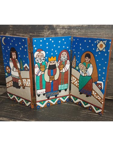 Hand-painted wooden nativity play Zig Zag
