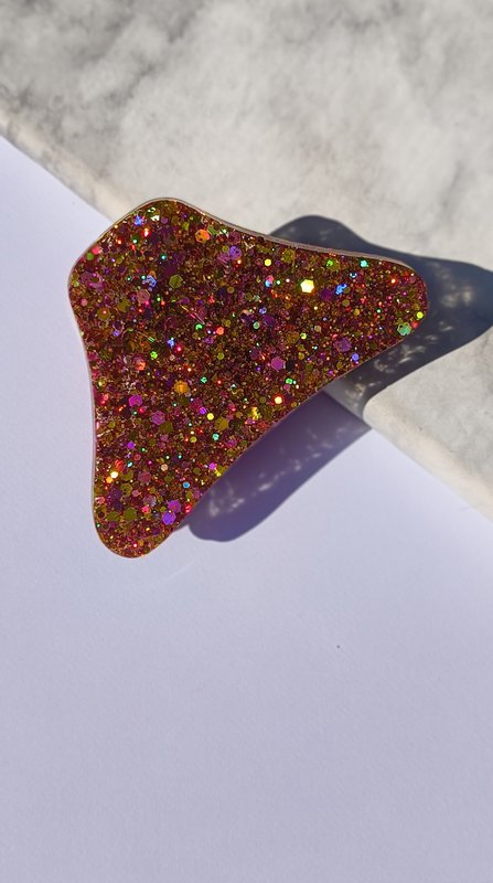 ⋒ pacchetto di clip per capelli in resina - Fuoco glitter (8 articoli) ⋒