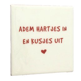 Tegeltje - adem hartjes in