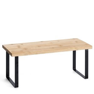 Shelf, bamboo/metal, black