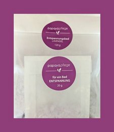 Relaxation bath, lavender palm oil free, 20g. Shower gel with lavender scent, palm oil free, 20g.