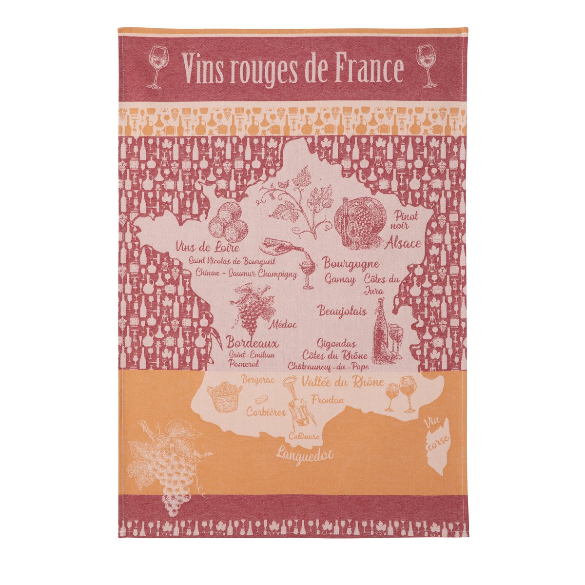 Tea Towel Vins Rouges de France