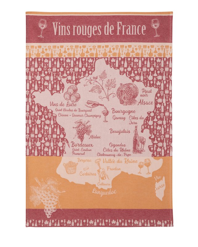 Tea Towel Vins Rouges de France
