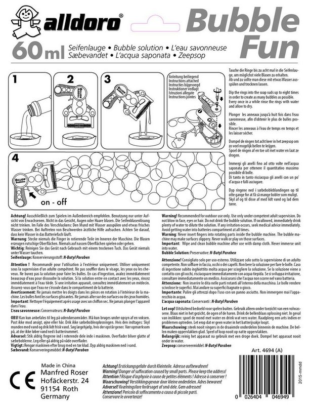Pistola de pompas de jabón Bubble Fun, 2 surtidos