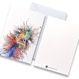 Kaart struisvogel kleur met envelop
