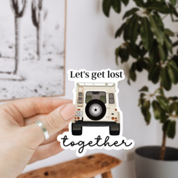 Klistermærke Camper Van Love Vinyl - "Lets get lost" Klistermærke Travel KissCut